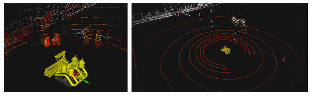 Positioning of autonomous outdoor robot using 3D SLAM approach.