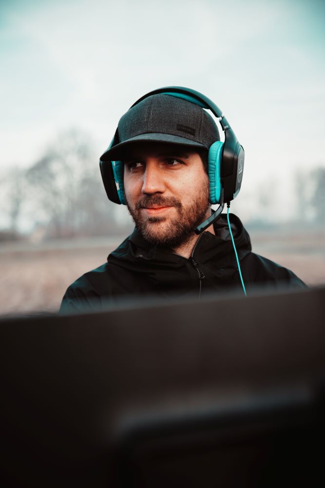 ARTI CEO Konstantin Mautner-Lassnig while testing outdoor robot software.